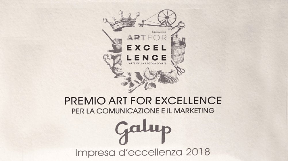 GALUP VINCE IL PREMIO “ART FOR EXCELLENCE 2018″ - Galup® Store Ufficiale